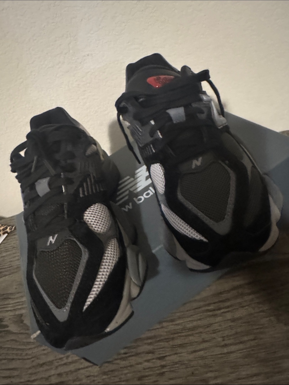 New Balance Black Grey 9060 Runner Sneakers - Picture 3 of 5